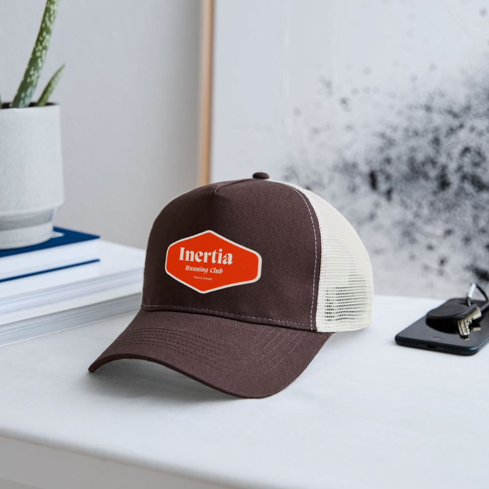 Inertia Running Club Trucker Cap - brown/beige